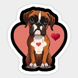 Boxer valentine's day Sticker